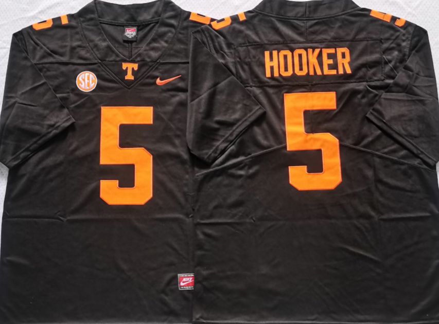 Men Tennessee Volunteers 5 Hooker Black Nike 2025 NCAA Jersey